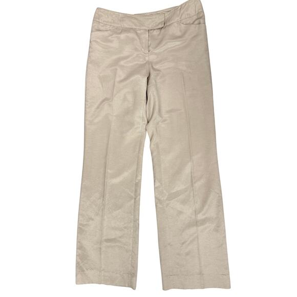 VTG Oltre Italy Champagne Satin Wide Leg Trousers Quiet Luxury Y2K 10-12 M/L - Picture 1 of 5